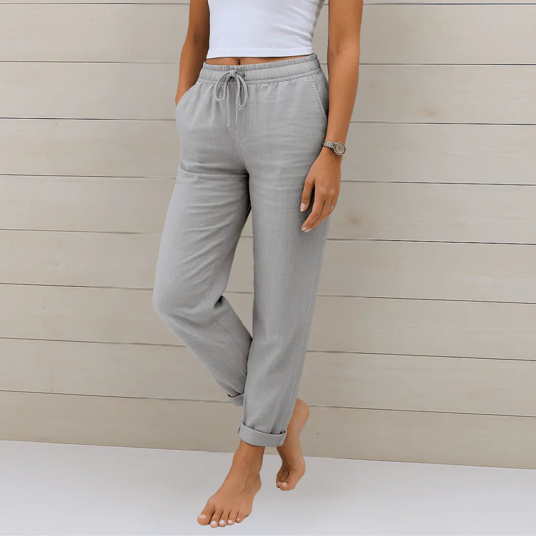 Pantalon large en coton et lin pour femmes - Emilia Lane