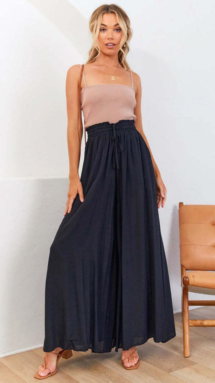 Pantalon Large Taille Haute en Tencel pour Femmes - Emilia Lane