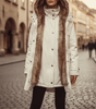 Parka lunga con cappuccio e pelliccia ecologica da donna