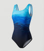 Costume da bagno sportivo con schiena scoperta per donna