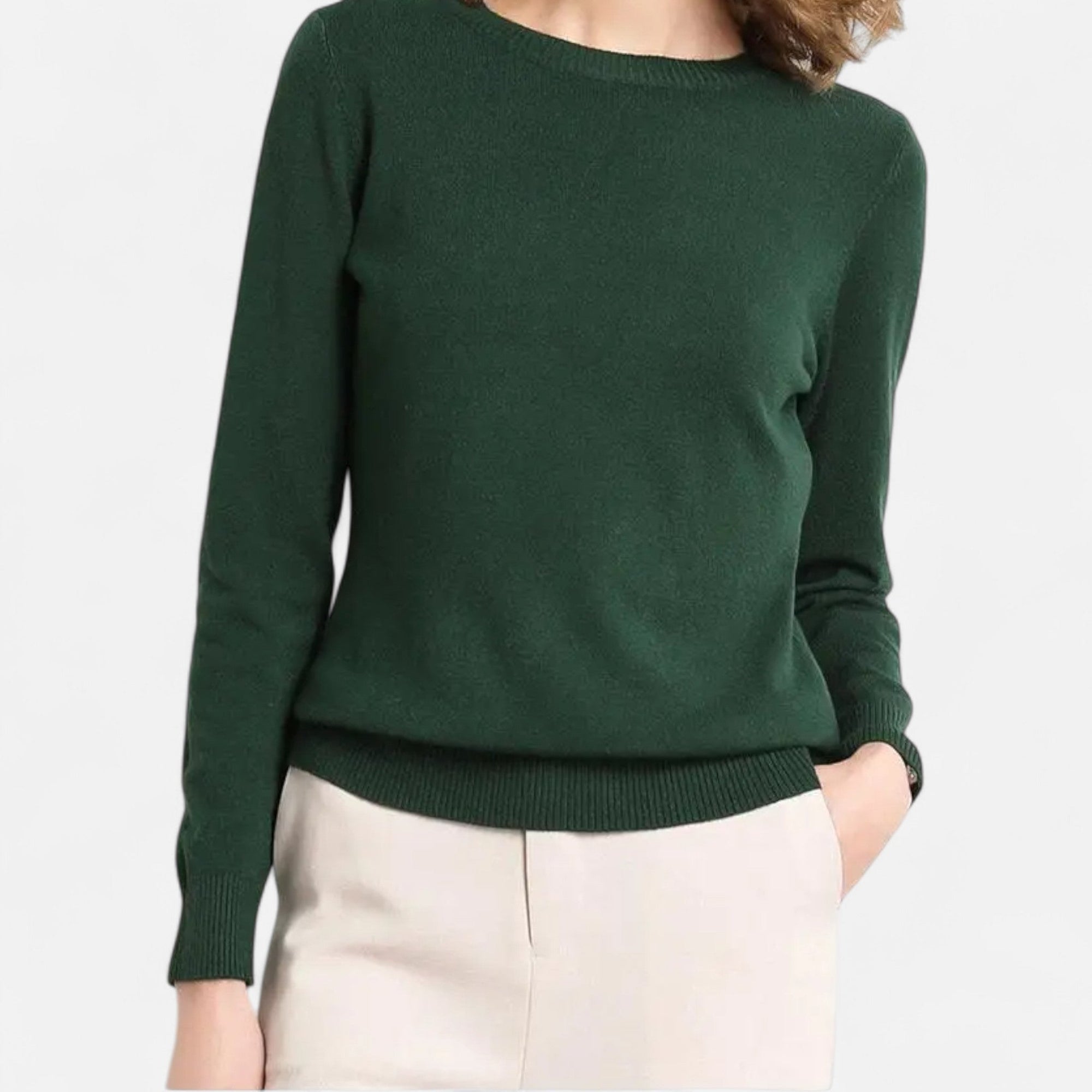 Pull Col Rond en Laine Mérinos pour Femmes - Emilia Lane