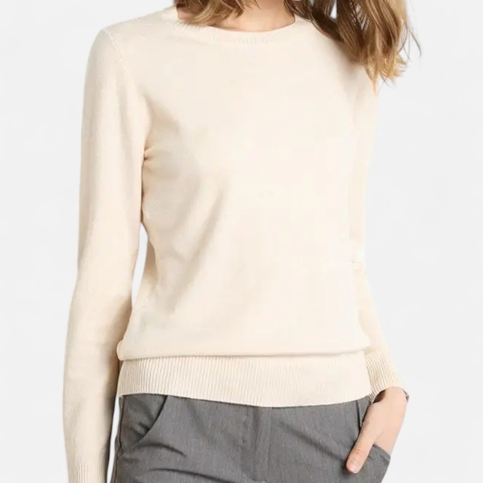 Pull Col Rond en Laine Mérinos pour Femmes - Emilia Lane