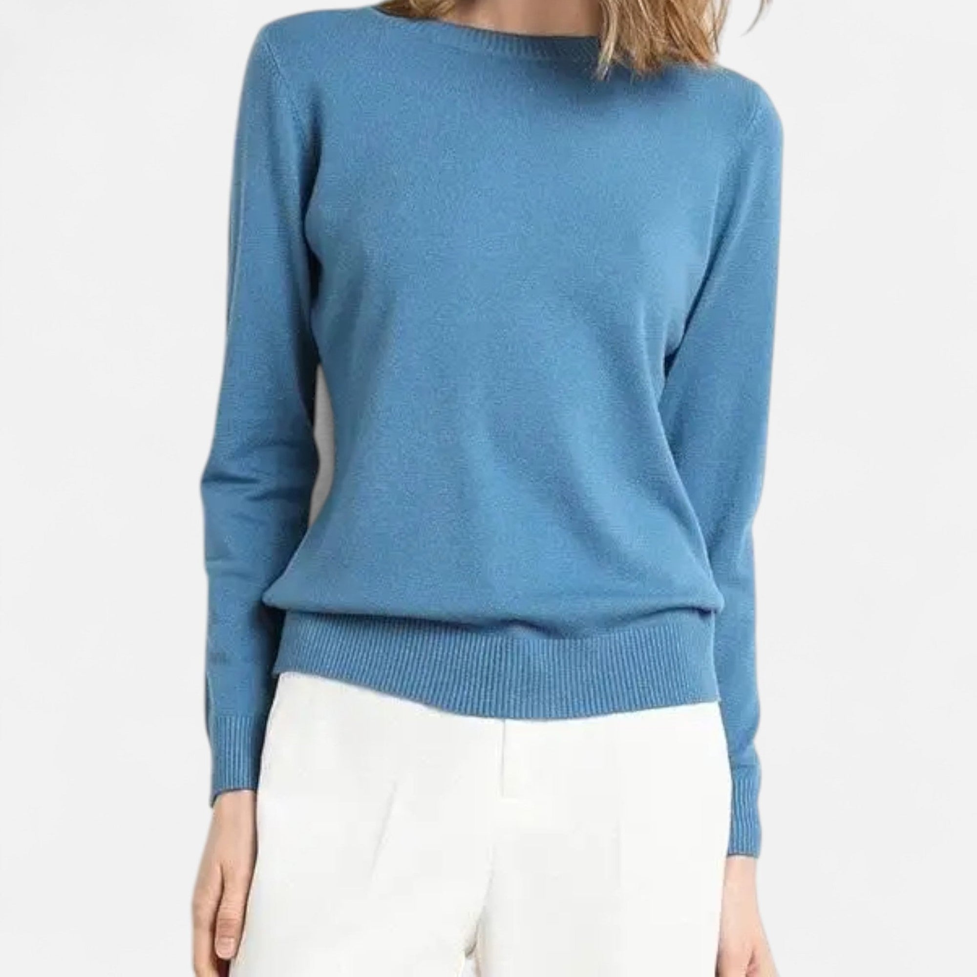 Pull Col Rond en Laine Mérinos pour Femmes - Emilia Lane