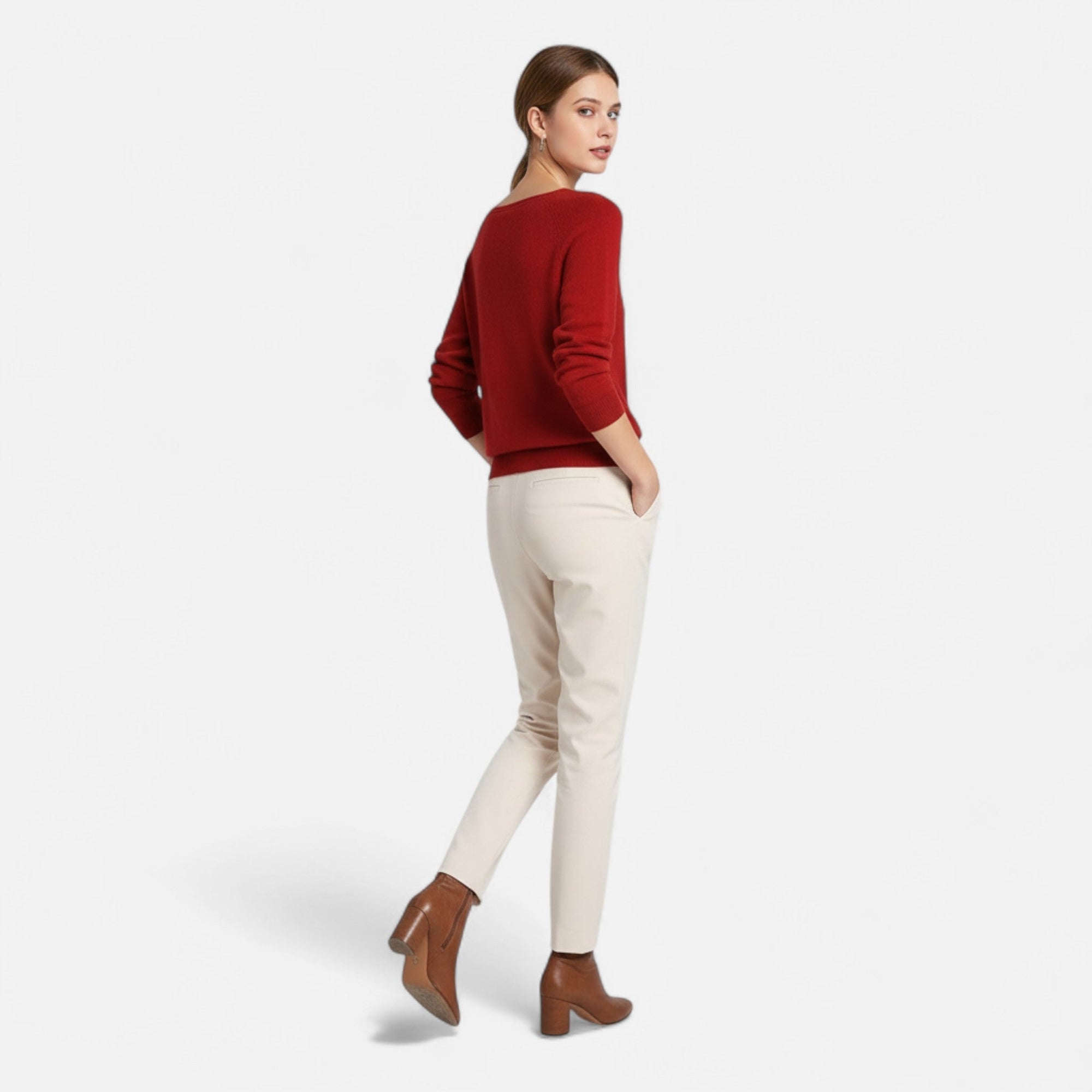 Pull Col Rond en Laine Mérinos pour Femmes - Emilia Lane