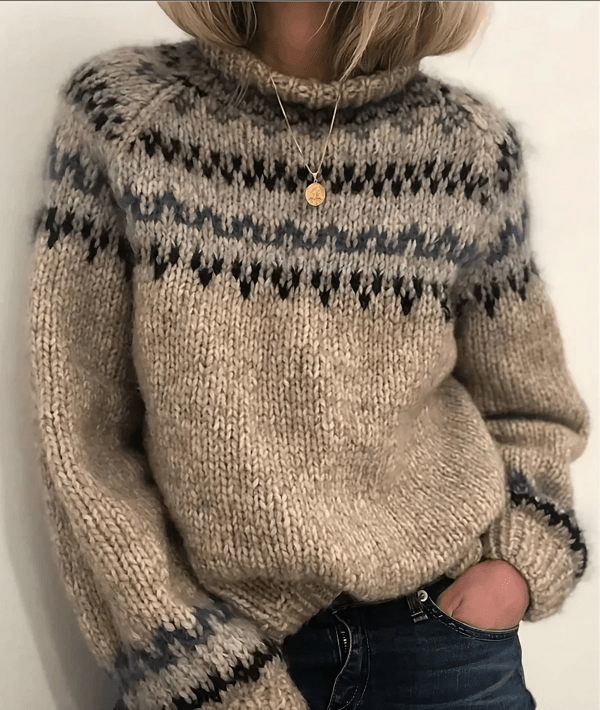 Pull Col Roulé en Laine Mélangée pour Femmes - Emilia Lane