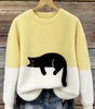 Pull décontracté avec motif chat pour femmes - Emilia Lane