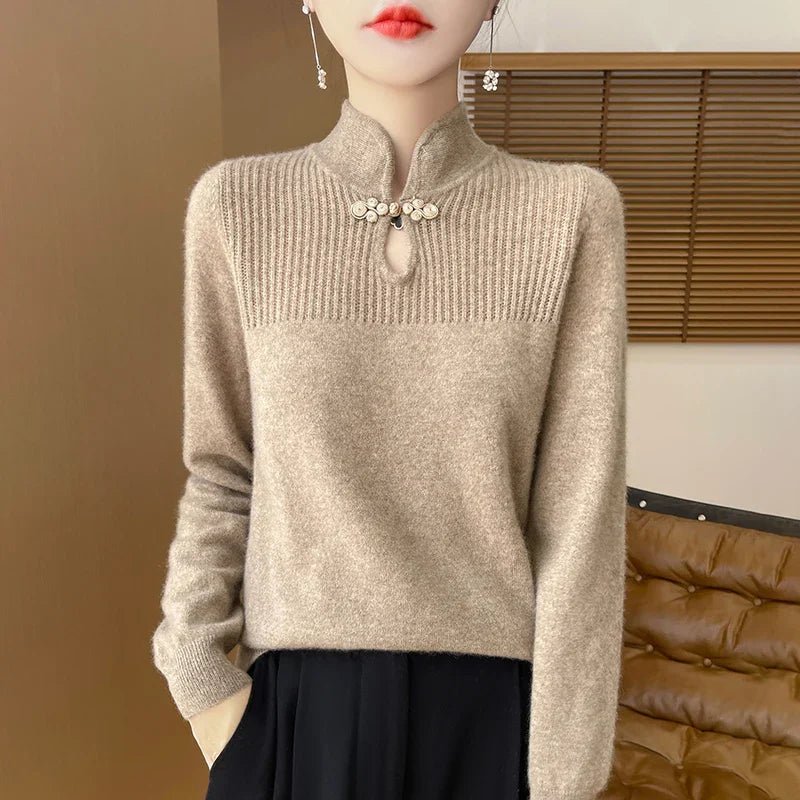 Pull en Laine à Col Montant pour Femme - Emilia Lane
