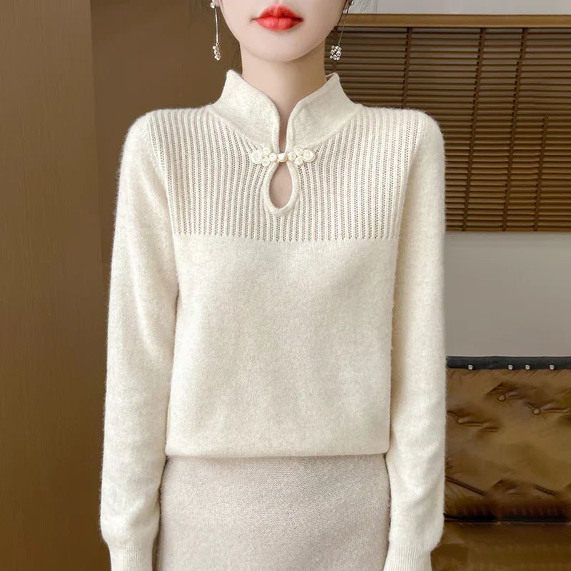 Pull en Laine à Col Montant pour Femme - Emilia Lane