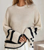 Pull - over beige à manches longues pour femmes - Emilia Lane