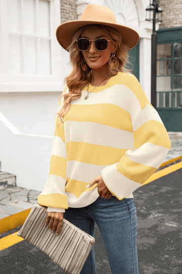 Pull - over en maille avec rayures pour Femme - Emilia Lane