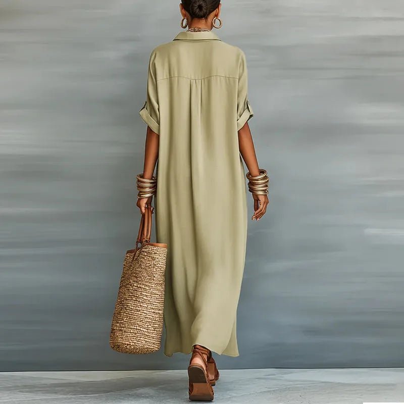 Abito Camicia Lunga in Cotone-Lino per Donna | Ideale per l'Estate