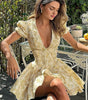 Robe Courte à Fleurs avec Col V pour Femmes - Emilia Lane