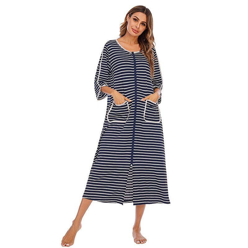 Robe de nuit zippée à capuche pour femmes - Emilia Lane