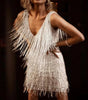 Robe de soirée à franges silhouette flatteuse élégante - Emilia Lane