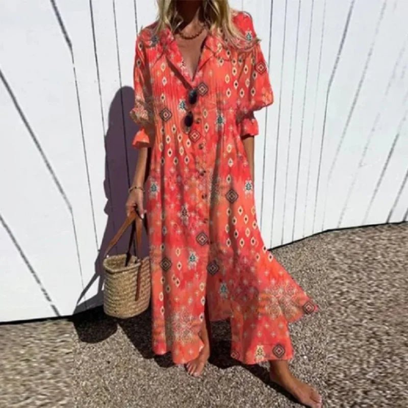 Robe décontractée à manches courtes avec col à revers pour Femmes - Emilia Lane