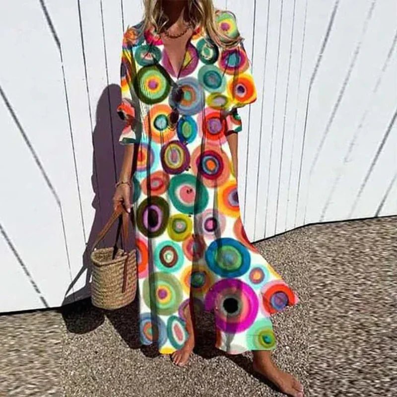 Robe décontractée à manches courtes avec col à revers pour Femmes - Emilia Lane