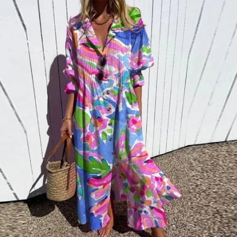 Robe décontractée à manches courtes avec col à revers pour Femmes - Emilia Lane