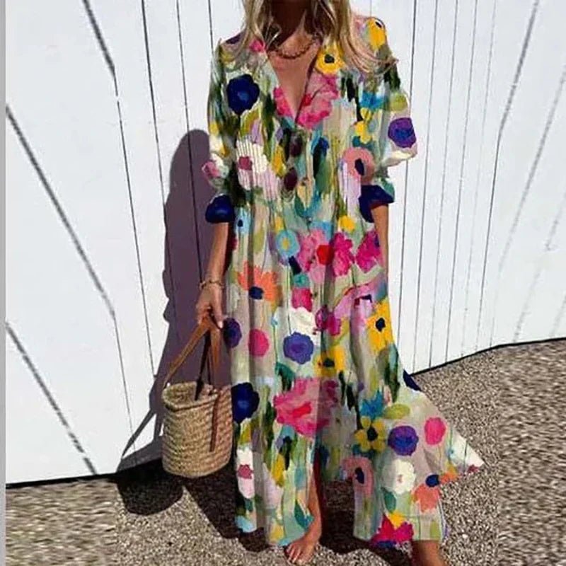 Robe décontractée à manches courtes avec col à revers pour Femmes - Emilia Lane