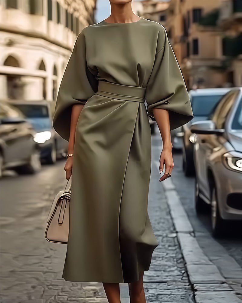 Robe Élégante à Manches Lanterne pour Femmes - Emilia Lane