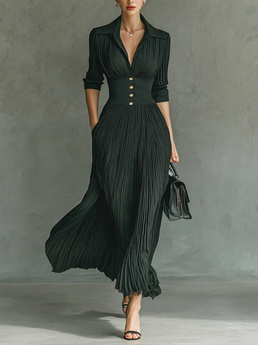 Robe élégante à taille plissée pour femmes - Emilia Lane