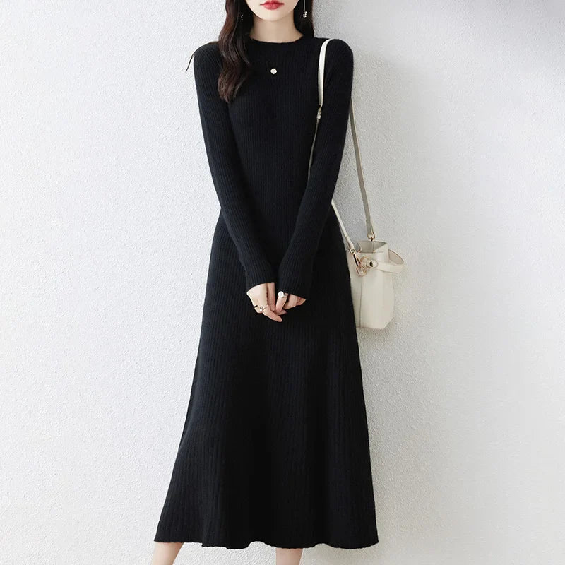Robe en Laine à Longues Manches pour Femmes - Emilia Lane