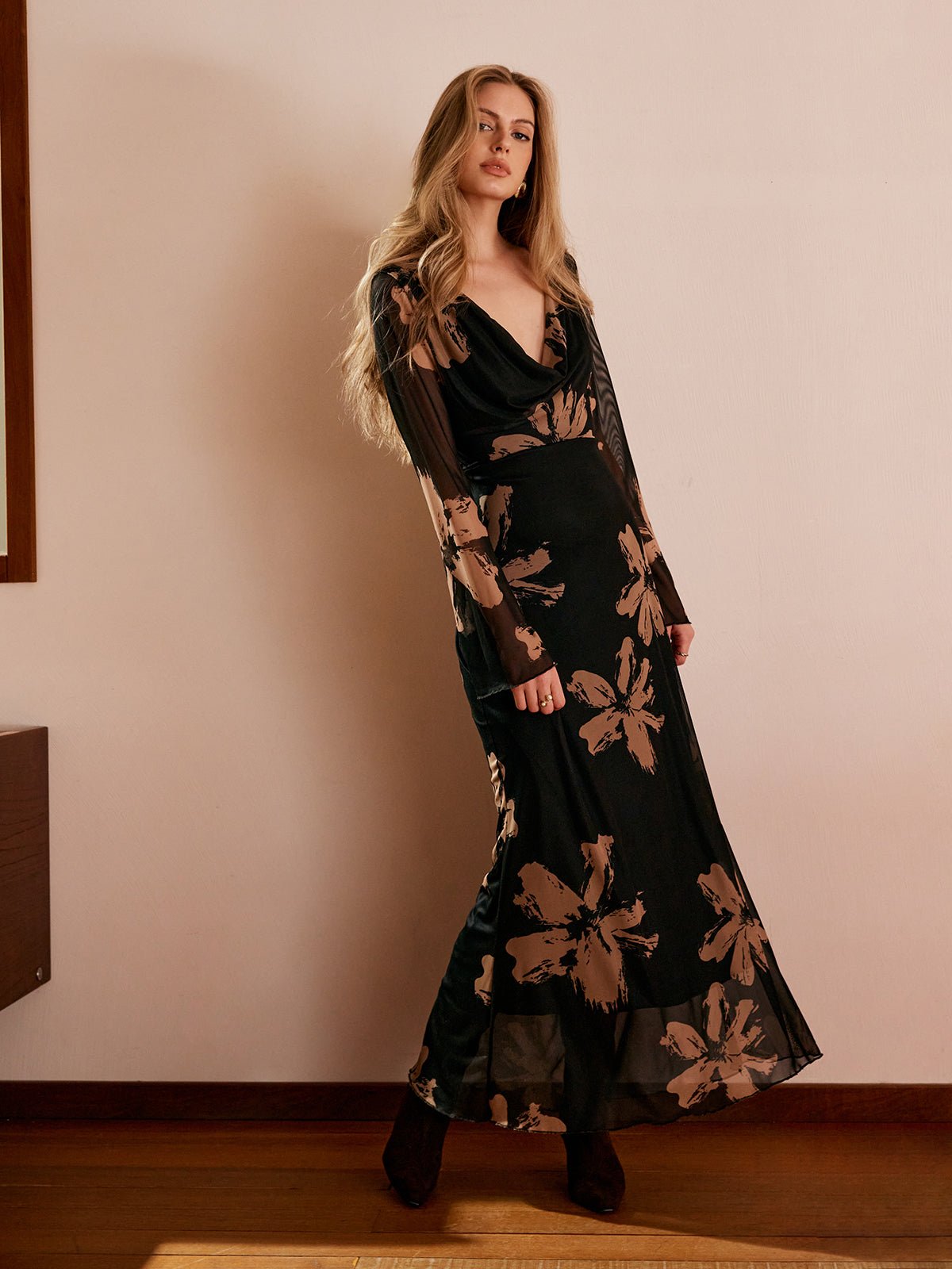 Robe imprimée à col bénitier pour Femmes - Emilia Lane
