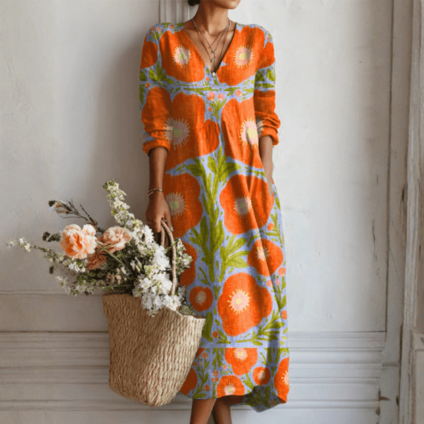 Robe longue à imprimé floral pour femmes - Emilia Lane
