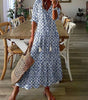 Robe Longue à Imprimé Géométrique et Manches Lanternes pour Femmes - Emilia Lane