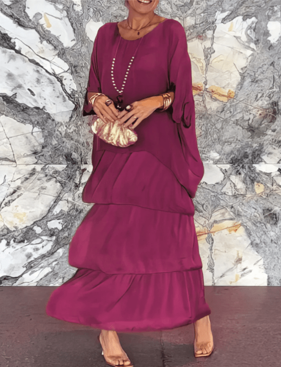 Robe Longue à Manches Chauve - Souris pour Femme | Idéale pour les Sorties - Emilia Lane