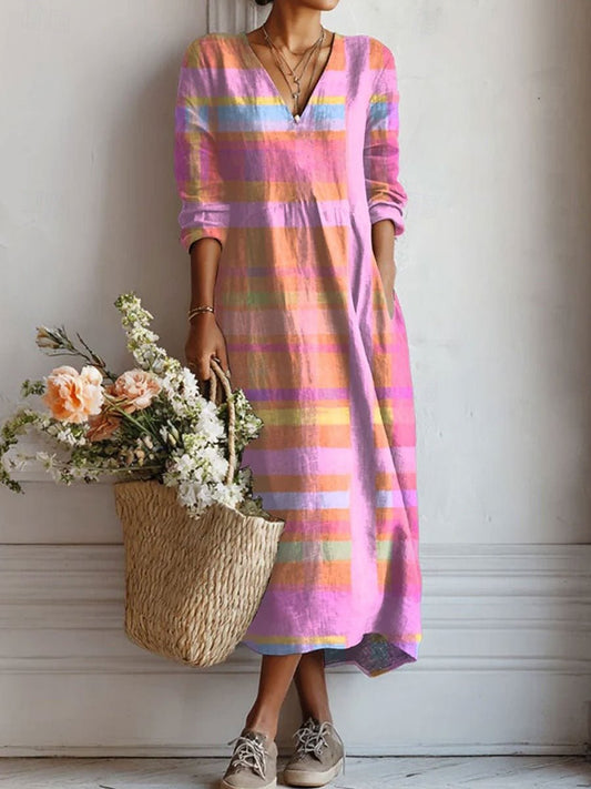 Robe Longue à Manches Longues Col V pour Femmes - Emilia Lane