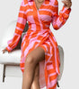 Robe longue à manches longues imprimée pour femmes - Emilia Lane