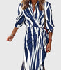 Robe longue à manches longues imprimée pour femmes - Emilia Lane