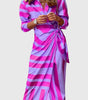 Robe longue à manches longues imprimée pour femmes - Emilia Lane