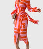 Robe longue à manches longues imprimée pour femmes - Emilia Lane