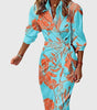 Robe longue à manches longues imprimée pour femmes - Emilia Lane