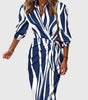 Robe longue à manches longues imprimée pour femmes - Emilia Lane