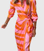 Robe longue à manches longues imprimée pour femmes - Emilia Lane