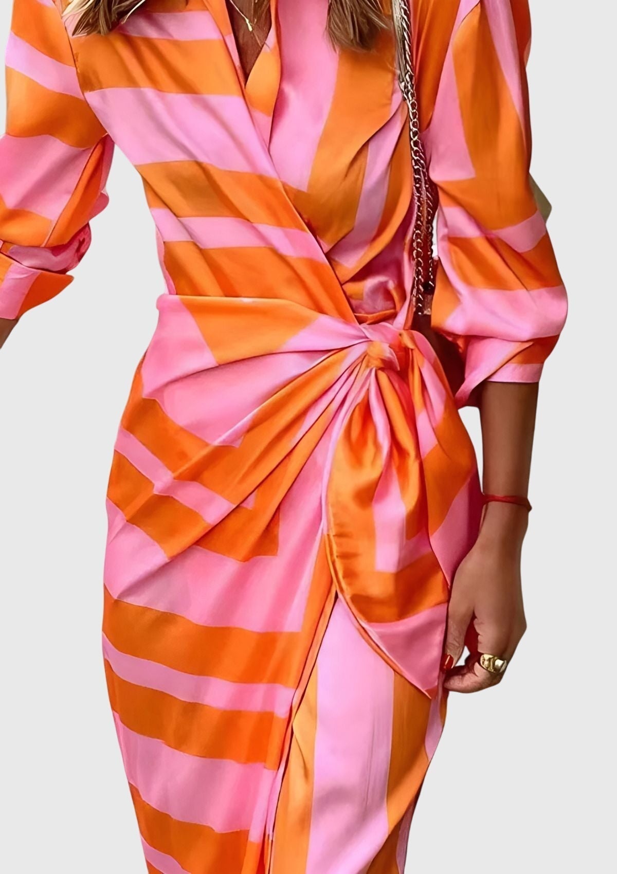 Robe longue à manches longues imprimée pour femmes - Emilia Lane