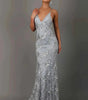 Robe Longue à Paillettes avec Bretelles et Décolleté V pour Femme | Idéale pour les Sorties - Emilia Lane