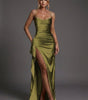 Robe Longue Ajustée avec Fronces et Fente pour Femme | Idéale pour les Sorties - Emilia Lane