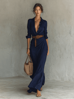 Robe Longue Asymétrique à Ceinture pour Femmes - Emilia Lane