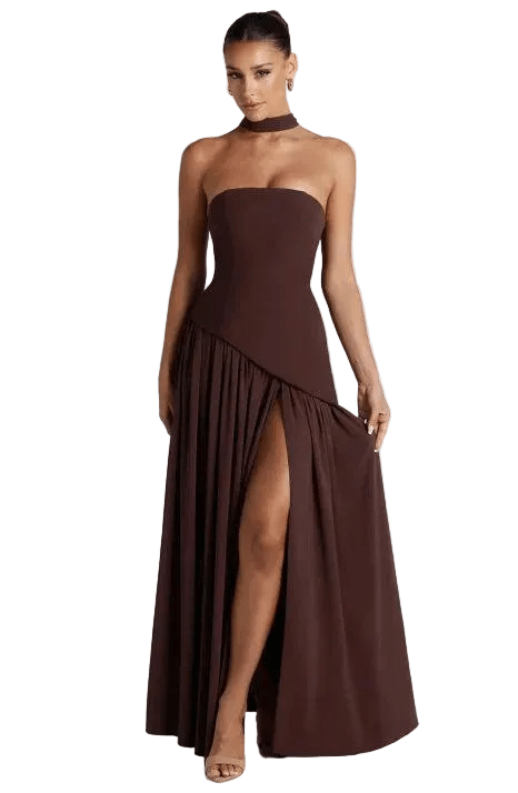 Robe Longue Asymétrique sans Bretelles pour Femme | Idéale pour les Sorties - Emilia Lane