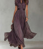 Robe Longue avec Encolure Goutte et Bordure en Dentelle pour Femmes - Emilia Lane
