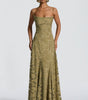 Robe Longue Drapée à Motif Floral avec Bretelles pour Femme | Idéale pour les Sorties - Emilia Lane