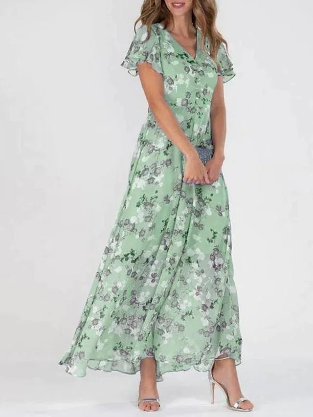 Robe Longue en Chiffon à Imprimé Floral pour Femmes - Emilia Lane