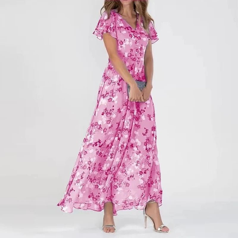 Robe Longue en Chiffon à Imprimé Floral pour Femmes - Emilia Lane