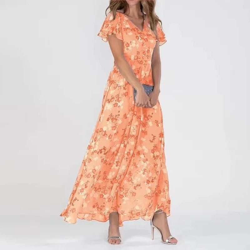 Robe Longue en Chiffon à Imprimé Floral pour Femmes - Emilia Lane