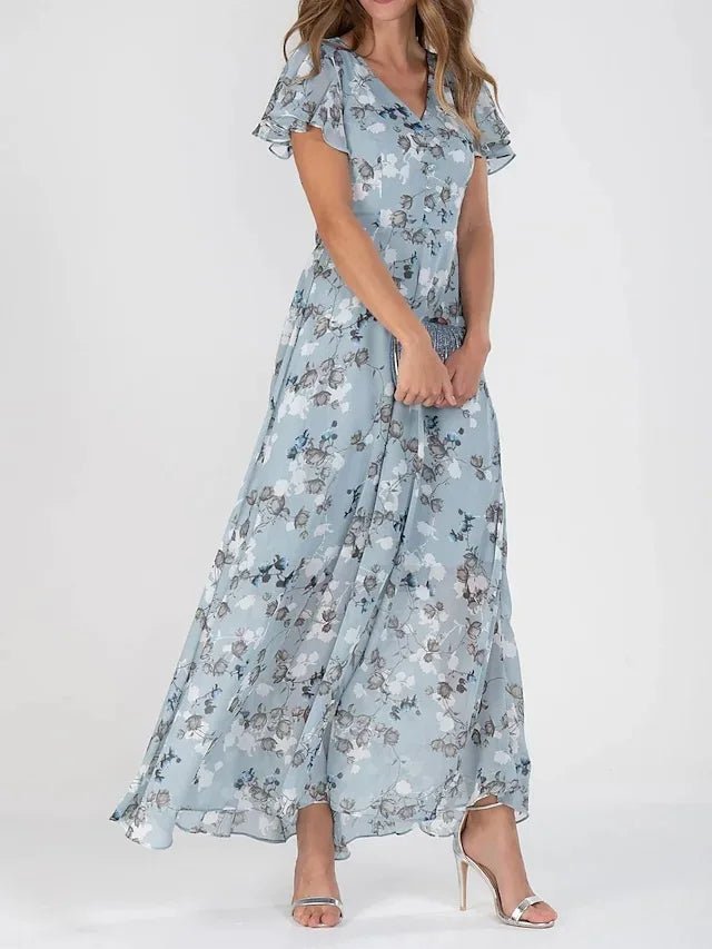 Robe Longue en Chiffon à Imprimé Floral pour Femmes - Emilia Lane