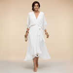 Robe Longue en Chiffon à Manches Chauve - Souris pour Femmes - Emilia Lane