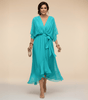 Robe Longue en Chiffon à Manches Chauve - Souris pour Femmes - Emilia Lane